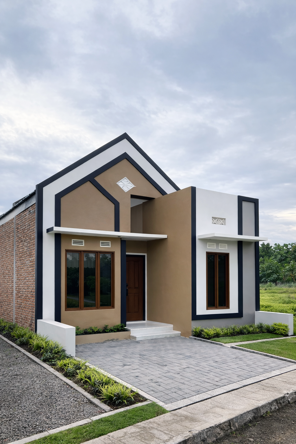 Rumah subsidi tipe Carnelian 30/72 tampak depan